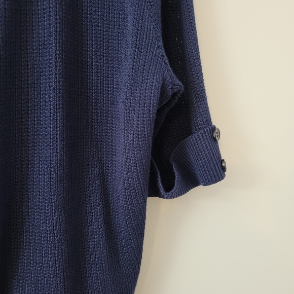 TanJay Women's Blue Knit Cropped Cardigan Sweater - Picture 6 of 10